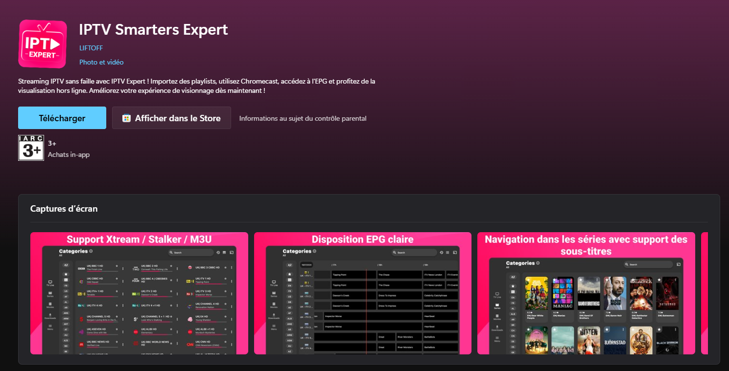 Expert IPTV in Playstore - اضغط للتكبير